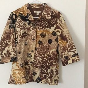Cotton jacket abstract print Coldwater Creek